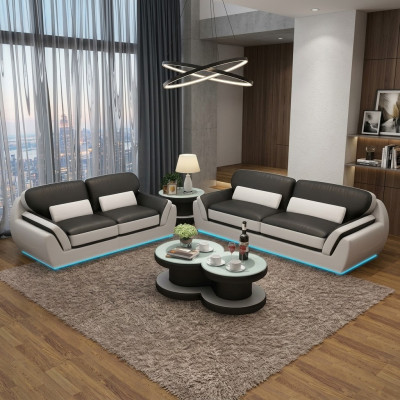 Divano in pelle Divano Set di divani Nuovo Set da 3 + 2 posti Design moderno Sofa
