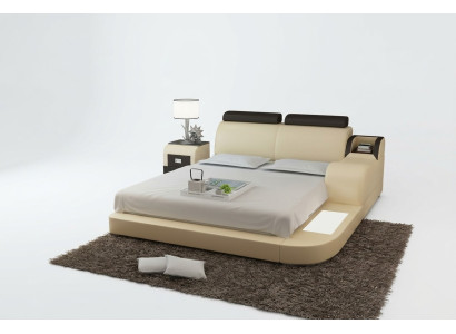 Design del letto di lusso. Letti di lusso in pelle. Camera da letto moderna 140/160/180 LB8813.