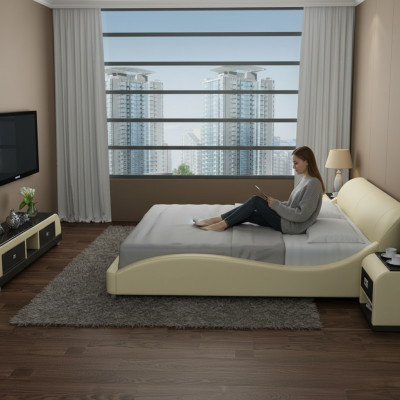 Letto ad acqua Hotel letto doppio letti completo letto in pelle letto imbottito acqua LB8822