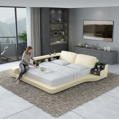 Letto matrimoniale per hotel con letto d'acqua completo in pelle LB8841