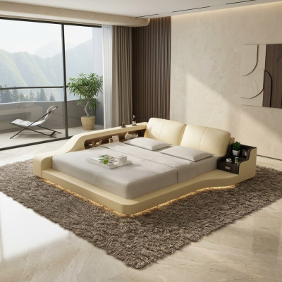 Letto matrimoniale per hotel con letto d'acqua completo in pelle LB8841