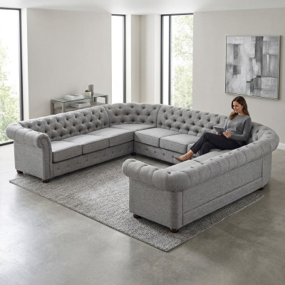 Divano Chesterfield Divano divano divano Poltrona angolare a forma di U