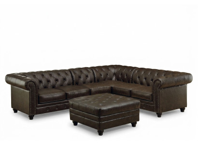 Divano angolare Chesterfield Chesterfield in pelle con design di divano divano #336.