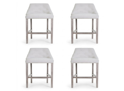 4x Sgabello da bar sgabello da bar sgabelli set di sedie rivestite in stile Chesterfield