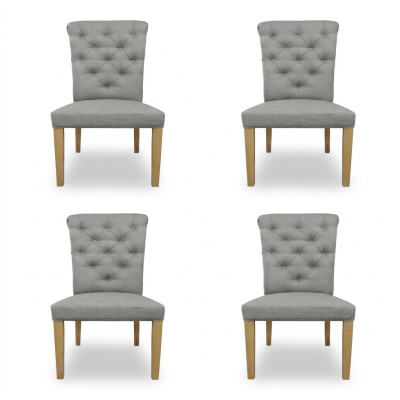 4 sedie Poltrona Imbottita Design Lounge Seduta Schienale Set Poltrona Chesterfield