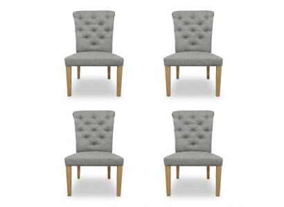 4 sedie Poltrona Imbottita Design Lounge Seduta Schienale Set Poltrona Chesterfield