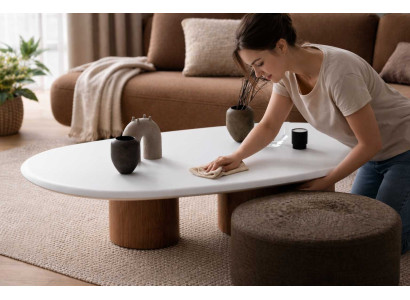 Weißer Designer Couchtisch Wohnzimmer Kaffeetisch Edle Holzmöbel