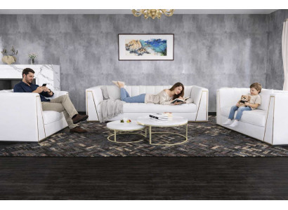 Wohnzimmergarnitur 3+2+1 Sitzer Moderne Möbel Luxuriöses Set 3tlg