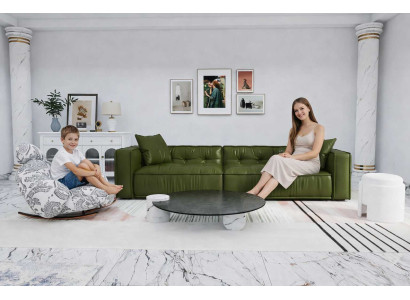 Wohnzimmergarnitur 4+1 Sitzer Runder Couchtisch Moderne Sofagarnitur