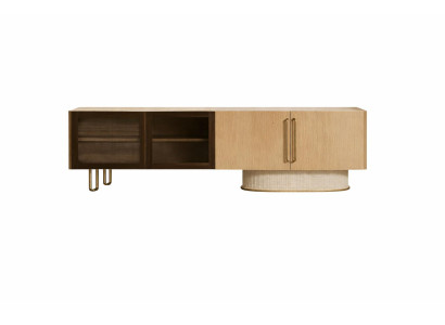TV-Lowboard Wohnset Eiche mit 2 Wandregalen und Couchtisch Set