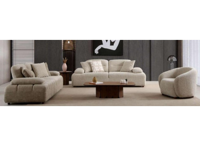 Wohnzimmer Möbel Moderner Stil Beige Holzgestell Komfortabel Entspannend