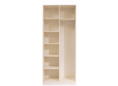 2turiger Kleiderschrank mit Regalen Beige Moderner Stil Funktional