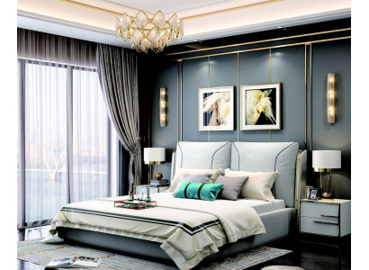 Bett 2x Nachttisch 3tlg. Schlafzimmer Set Design Modern Luxus Schlafzimmer Hotel