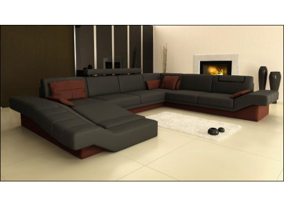 Wohnlandschaft Designer Sofa Couch Big Polster Leder Sofas mit USB Eck Sitz Neu