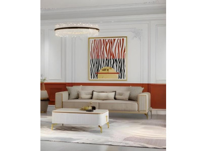 Zweisitzer Couch Sofa 2 Sitzer Polstersofa Stoffsofa Beige Luxus New