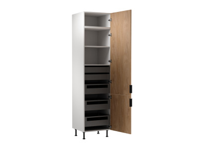 Unterschrank Küchenschrank Hochschrank Regalschrank Schubladen Weiß-Beige