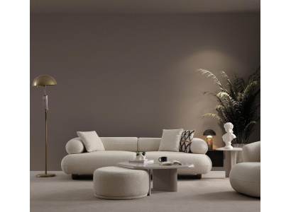 Wohnzimmer Garnitur Designer 3-Sitzer Polstersessel Couchtisch 3-tlg