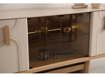 Wohnzimmer Konsole Designer Spiegel Sideboard Luxuriöses Set -2tlg.