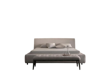 Weißes Textilbett Schlafzimmer Doppelbetten Designer Polsterbett