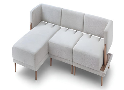Weißes Ecksofa Moderne Polstercouch Wohnzimmer Edle L-Form Couch