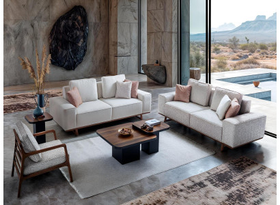 Weiße Textilsofas Designer Polstercouchen Edle Wohnzimmer Garnitur