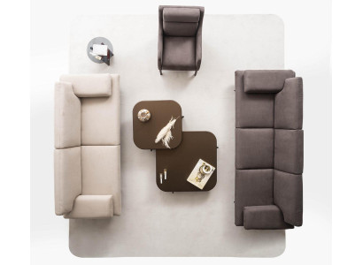 Wohnzimmer Graues Polstersofa Stilvolle Stoffsofas 4-Sitzer Couch