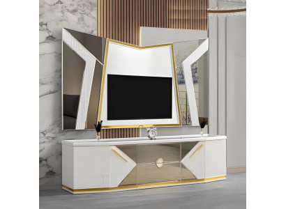 Weißes TV-Lowboard Wohnzimmer TV-Ständer Fernseher-Unterschrank