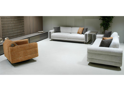 Wohnzimmer Polster Set Stilvolle 2x 3-Sitzer Textilsessel 3tlg Möbel