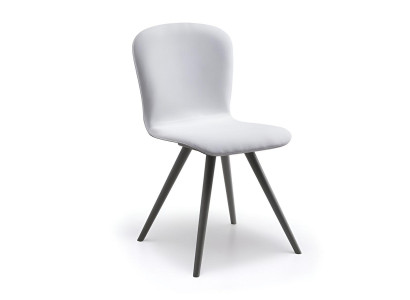 Weißer Polsterstuhl Esszimmer Stühle Edle Metallbeine Luxus Möbel