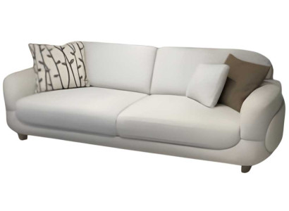 Weißes Polstersofa Designer Wohnzimmer 3-Sitzer Textil Dreisitzer