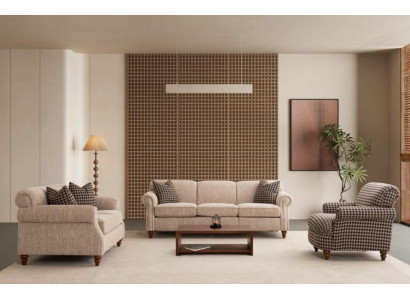 Wohnzimmer-Set: 3-Sitzer, 2-Sitzer und Sessel – Modern und Bequem