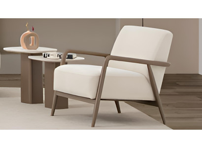Weißes Wohnzimmer-Set – Bequemer Sessel und Runde Beistelltische für Ihr Zuhause