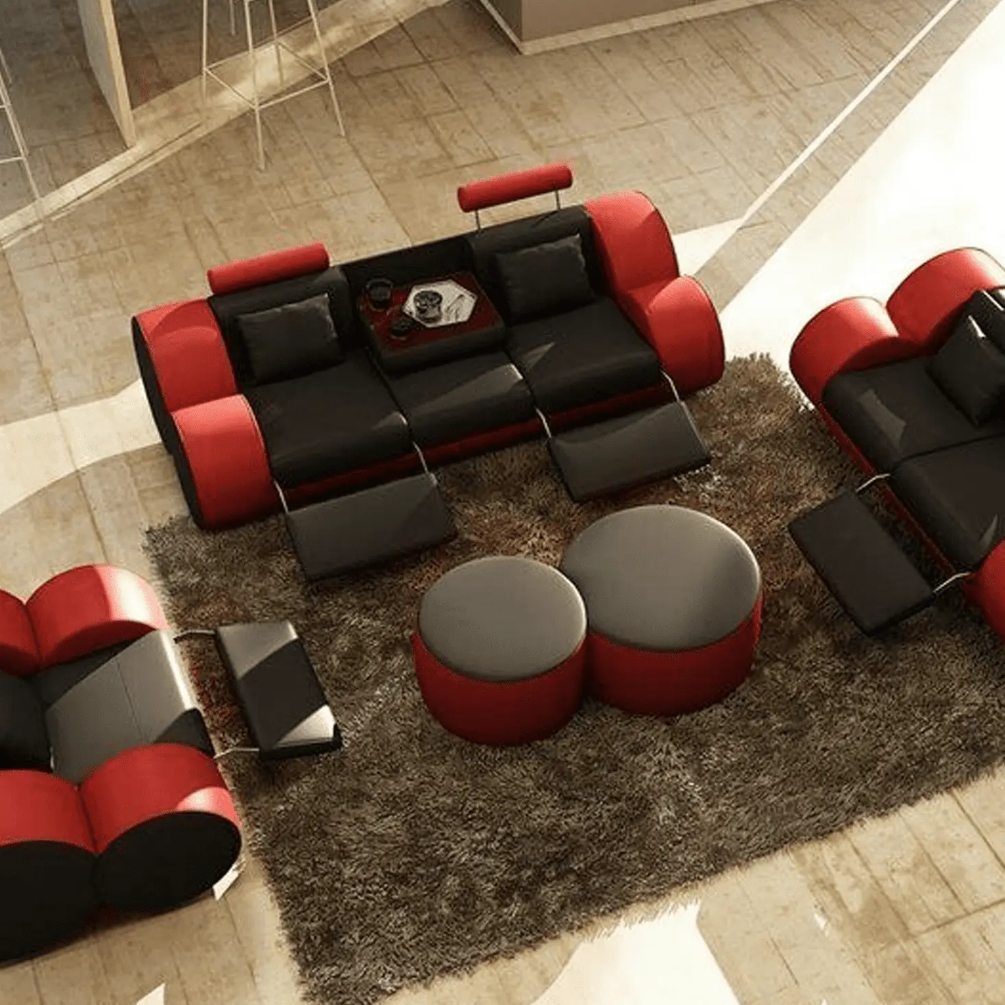 Elegante divano in pelle