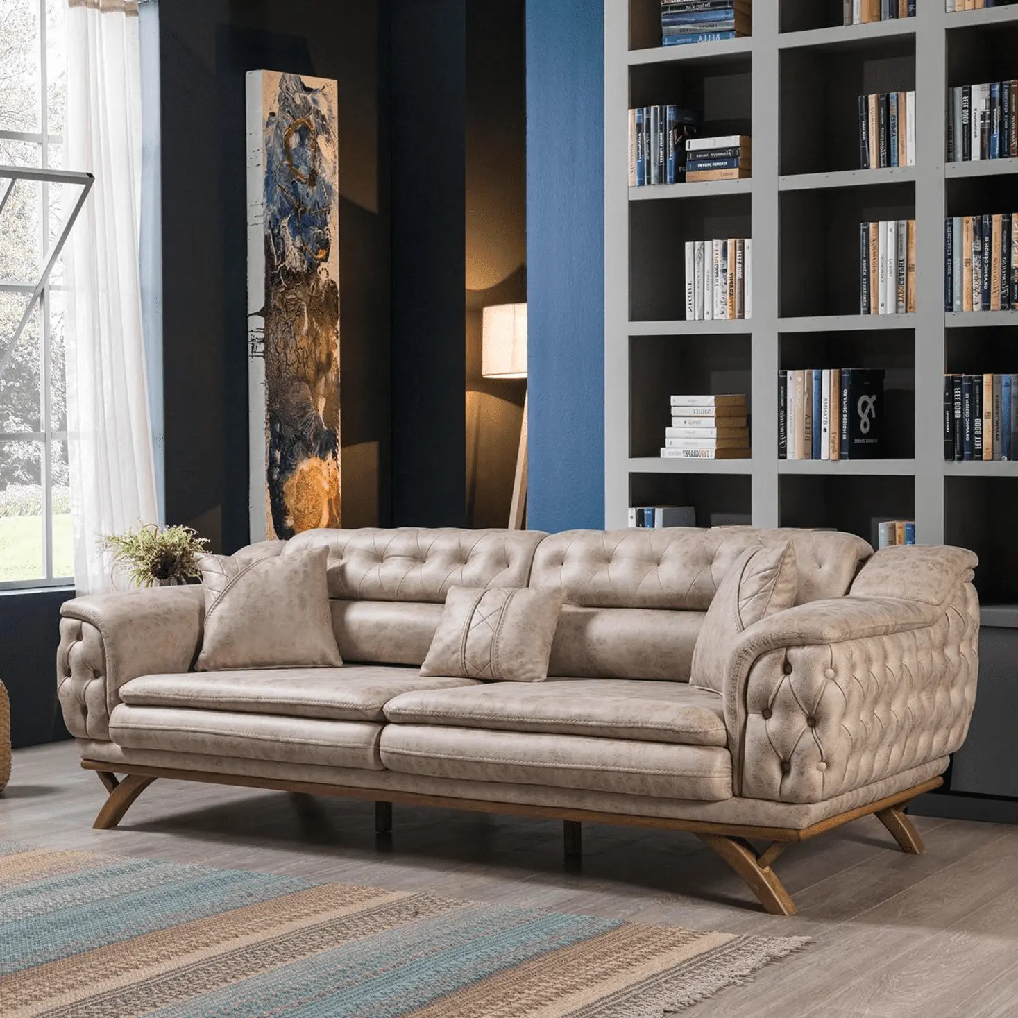 Divano multifunzione beige per un interno classico