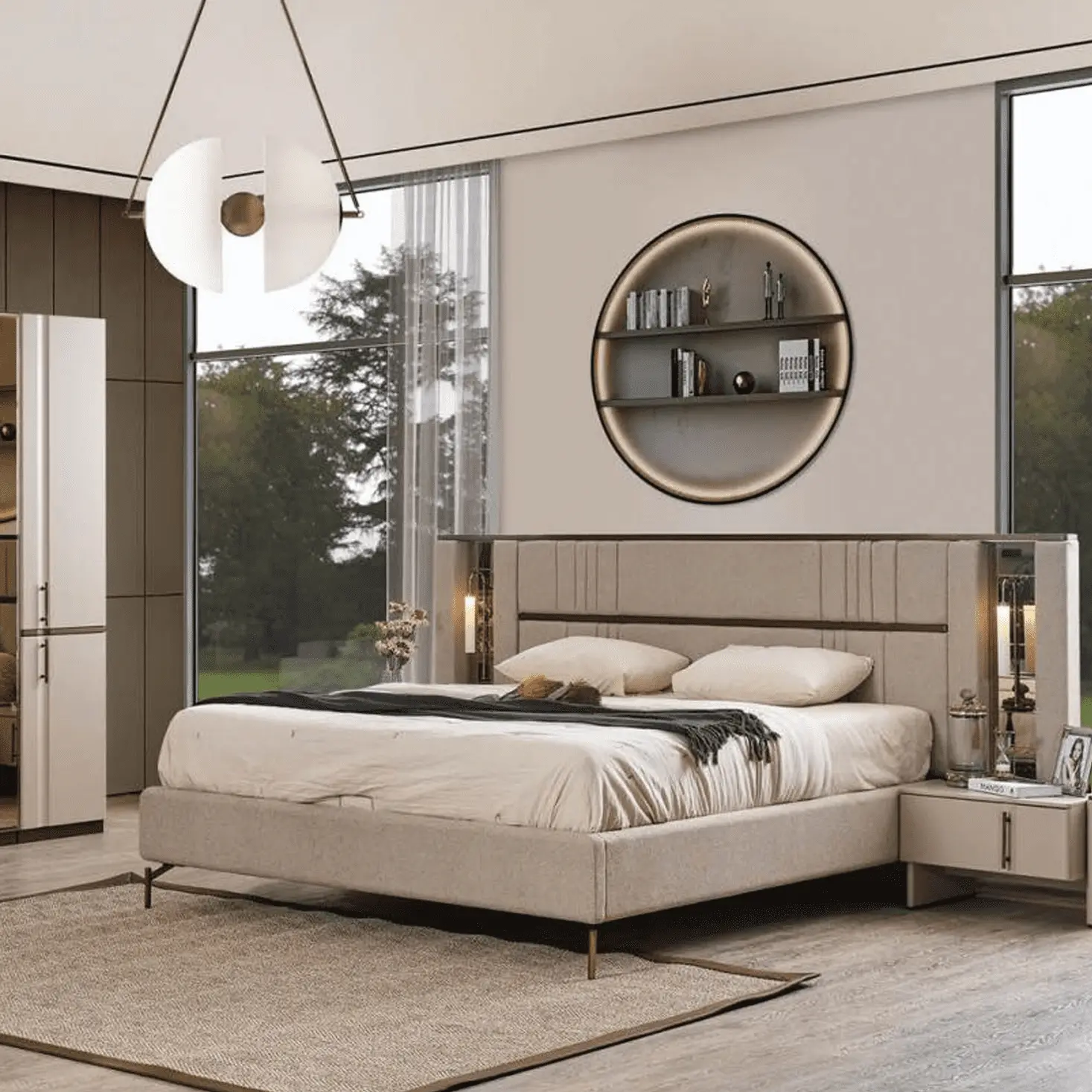 Letto con materasso alto per il comfort